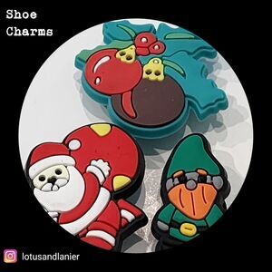 Shoe Charms " Santa & Elf " Charms Set of 3